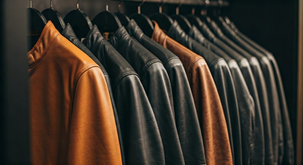 Leather Racer Jacket Mens