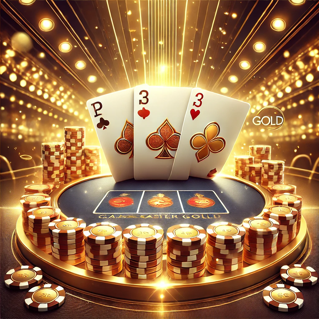 DALL·E 2025-03-05 11.33.06 - A visually appealing digital illustration of a Teen Patti card game scene. The image features a luxurious poker table with gold coins scattered around