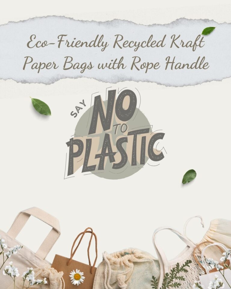 Eco-Friendly Recycled Kraft Paper Bags with Rope Handle