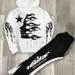 Two-Piece Set Men's Letter Graphic Hoodie…
