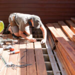 DIY building deck at domestic home in New Zealand