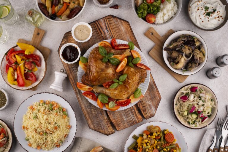 top-view-table-full-delicious-food-composition