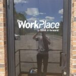 Vinyl-sign-of-workplace-on-door