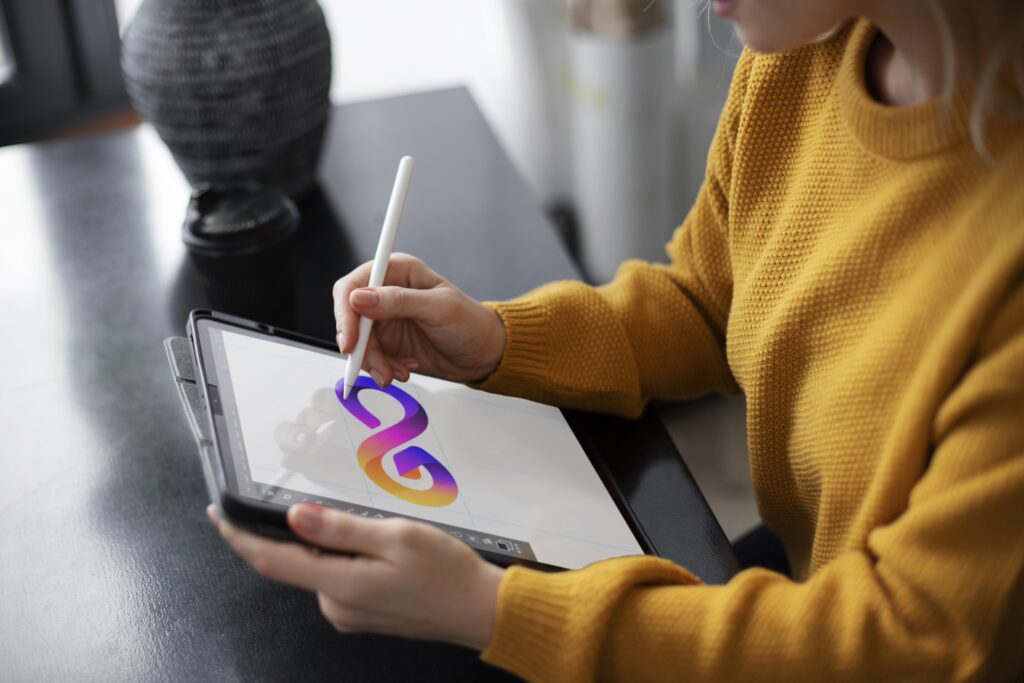 female-logo-designer-working-graphic-tablet