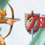 Link wielding the Master Sword in the Lost Woods, a pivotal moment from Zelda: A Link to the Past Walkthrough, part of The Legend of Zelda series.