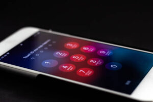 Password code on the touch screen phone.