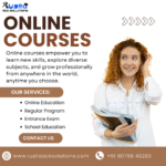 Student attending online courses from home on laptop