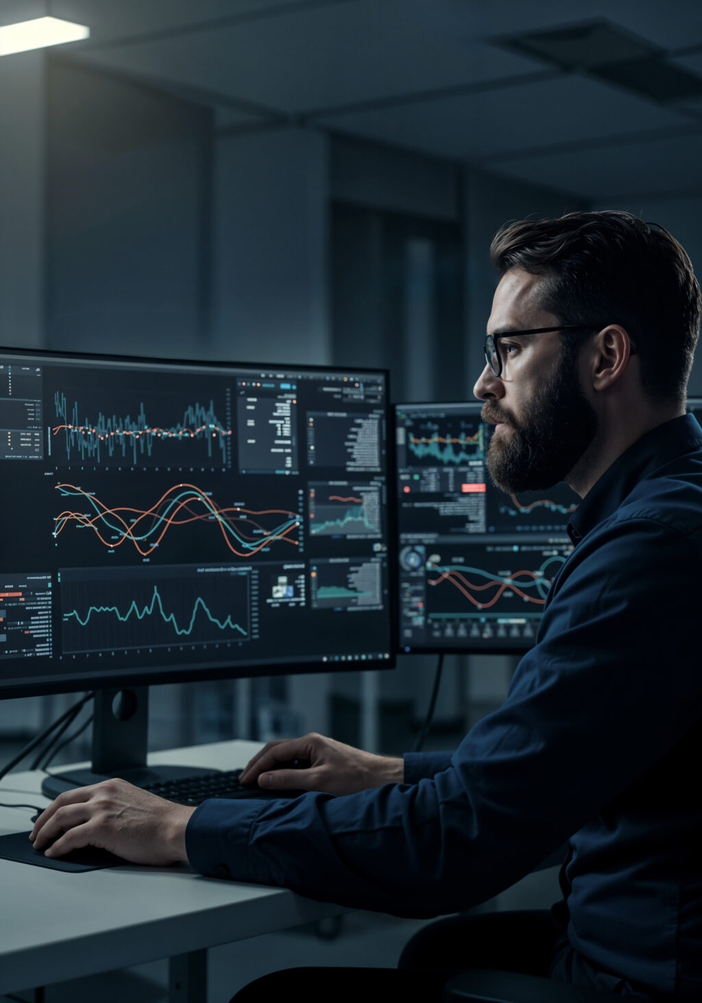 "Remote data engineer working from home on a laptop