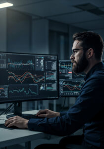 "Remote data engineer working from home on a laptop