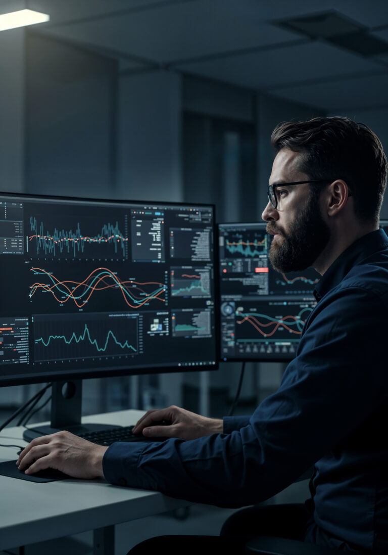 "Remote data engineer working from home on a laptop