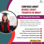 "Student transferring academic credits in India for online degree courses, following UGC credit transfer policy and credit transfer system in higher education"
