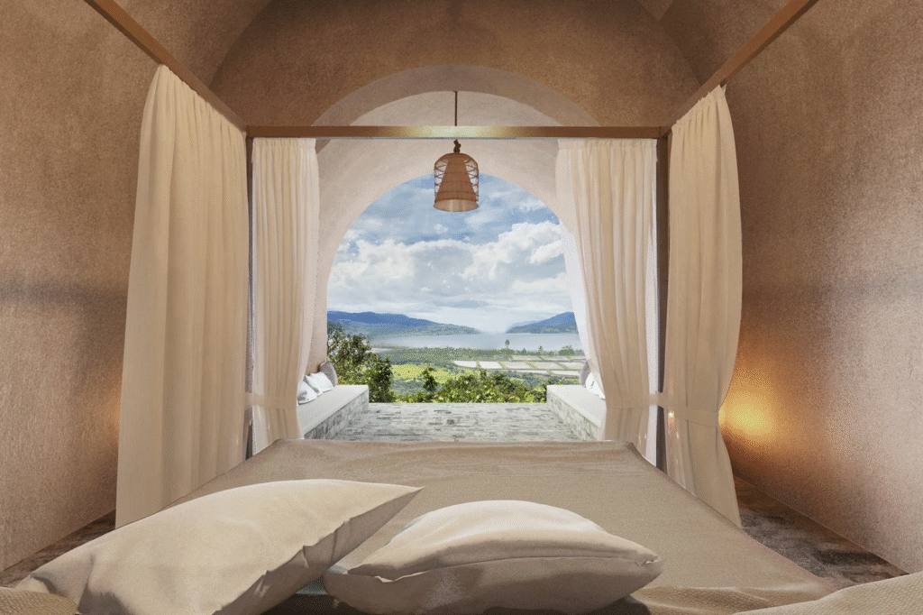 Architecture-BRIO_Cave-Homes-Forest-Hills-Tala-Resort_India-Bedroom-with-a-view