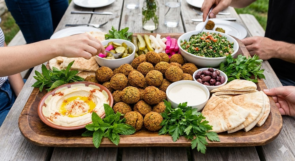 Falafel Platter Recipe for Family-Style Catering