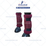 Maroon protective horse leg boots designed for training and riding by Horse Boots Manufacturers
