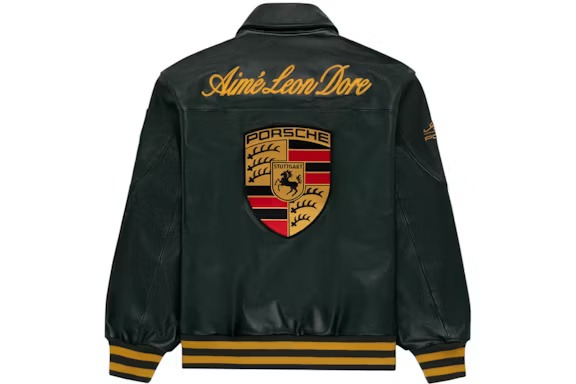 Aime Leon Dore x Porsche 993 Turbo Leather Club Jacket British Racing Green