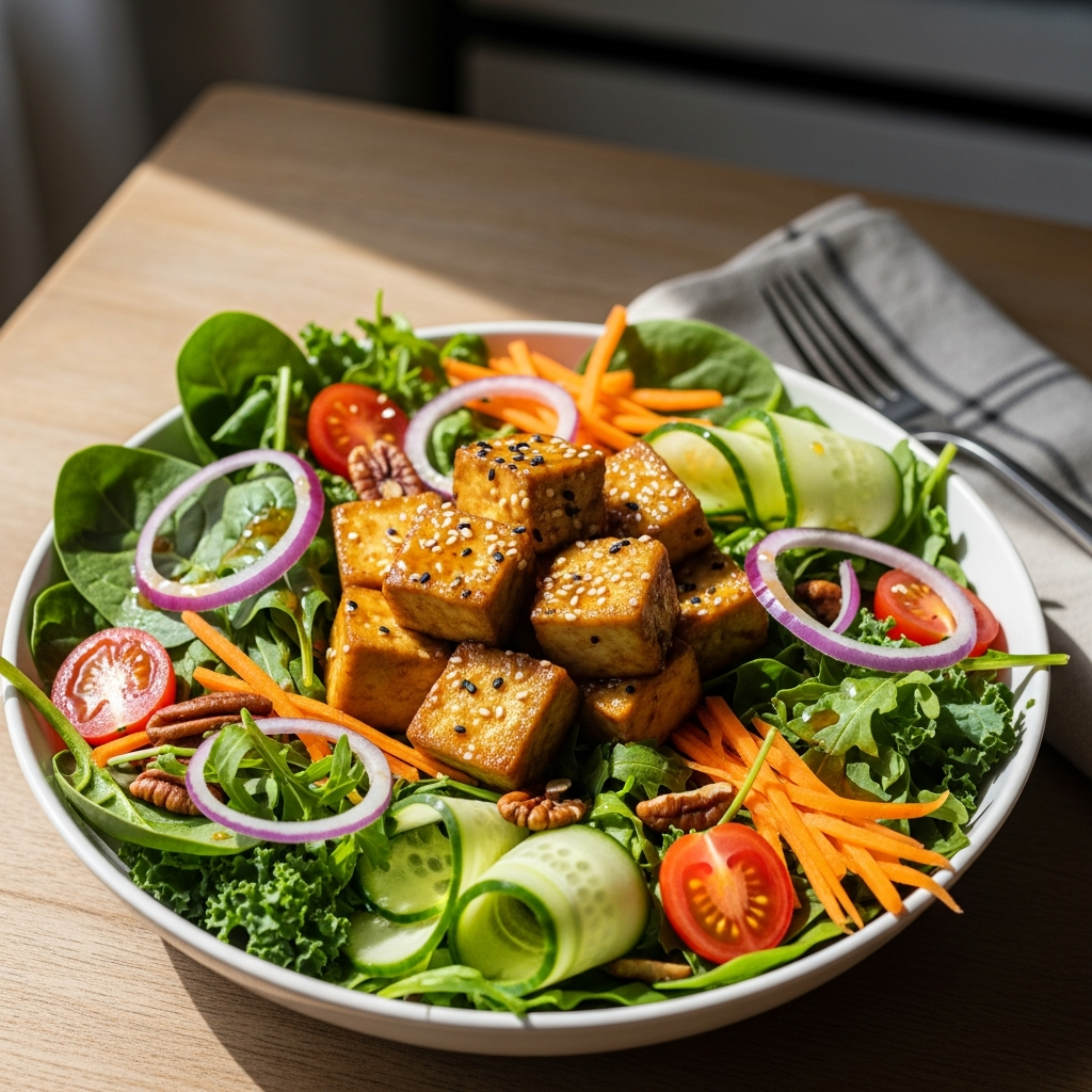 Maple-Glazed Tofu Salad for Healthy Weekly Meals Recipe