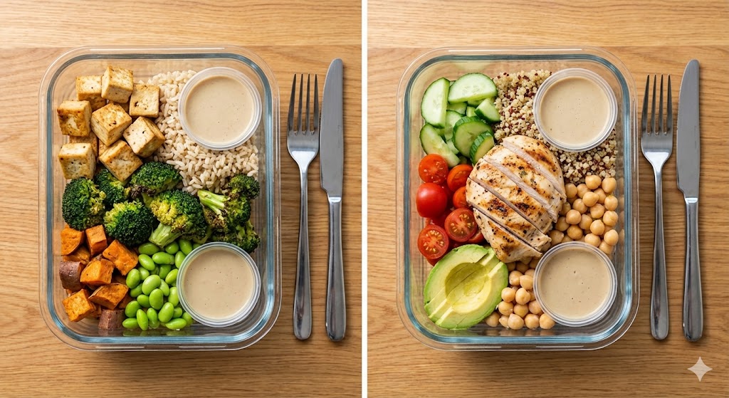 Meal-Prep Buddha Bowls With Tofu or Chicken Recipe