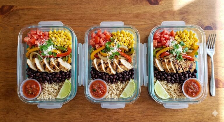 Meal-Prep Chicken Burrito Bowls Recipe