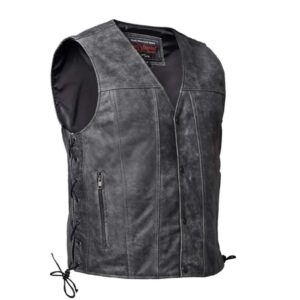 men premium leather vest