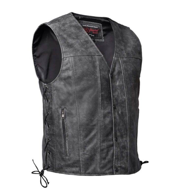 men premium leather vest