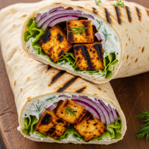 Grilled Tofu Souvlaki Wrap Recipe