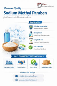 Premium Quality Sodium Methyl Paraben for Cosmetics and Pharmaceuticals Dev Internationals