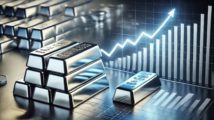 Best silver ETFs in India showing investment portfolio diversification, silver bars and financial growth chart