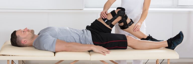 Knee,Leg,Brace,For,Orthopedic,Rehabilitation.,Osteoporosis,Problem