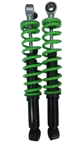 Green electric scooter shock absorbers with coil spring suspension and metal mounting ends