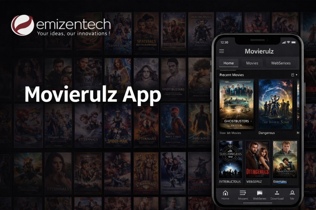 Movierulz app promotional graphic