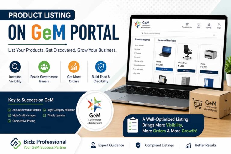Product Listing on GeM Portal