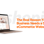 eCommerce website development services showcasing modern online store design on laptop with Shopify branding for business growth in 2026