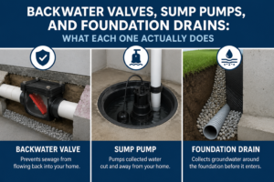 Backwater Valves, Sump Pumps, and Foundation Drains What Each One Actually Does