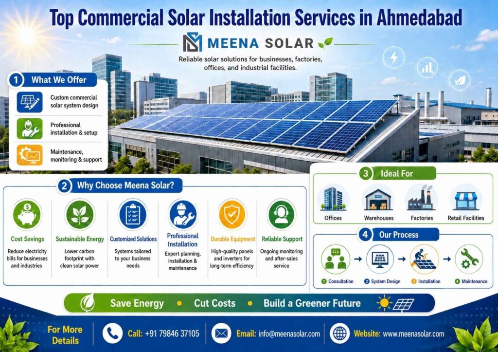 Top Commercial Solar Installation Services in Ahmedabad - Meena Solar