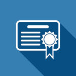 certificate icon with long shadow