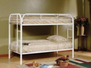 white twin bunk beds