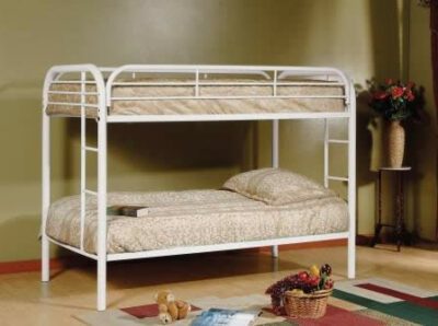 white twin bunk beds