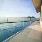 modern balcony glass railing