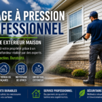 Lavage à pression professionnel pour nettoyage extérieur maison réalisé par Polimik au Québec