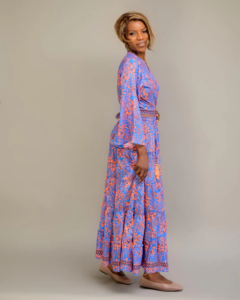 Long Skirt With Full Sleeve Tie Top
