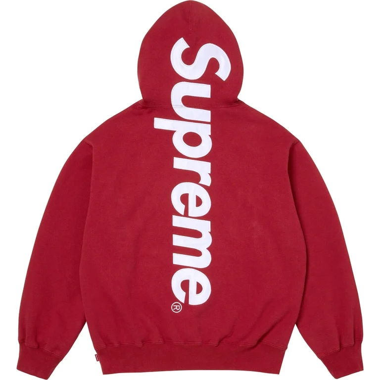 Supreme-Satin-Applique-Red-Hoodies
