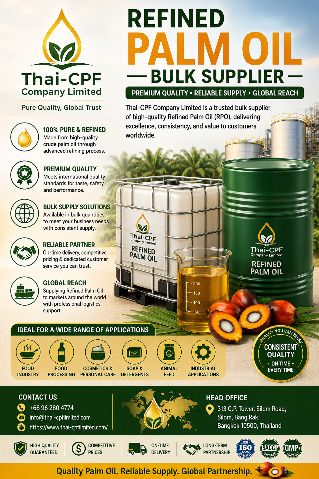 refined palm oil bulk supplier