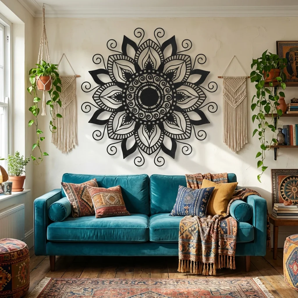 Black mandala wall art