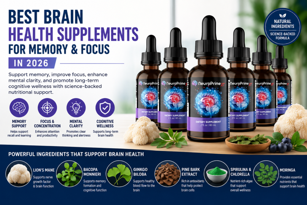 NeuroPrime - brain health supplement for memory support, focus, mental clarity, and cognitive wellness.
