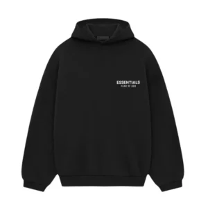 Classic-Fit-Logo-Graphic-Hoodie-Black Essentials Hoodie