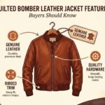 Quilted Bomber Leather Jacket