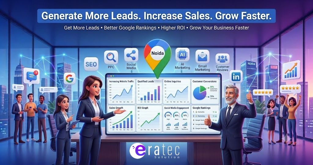 Scale your business with the leading digital marketing agency in Noida. We offer result-driven SEO, PPC, social media, and web development services tailored for growth.