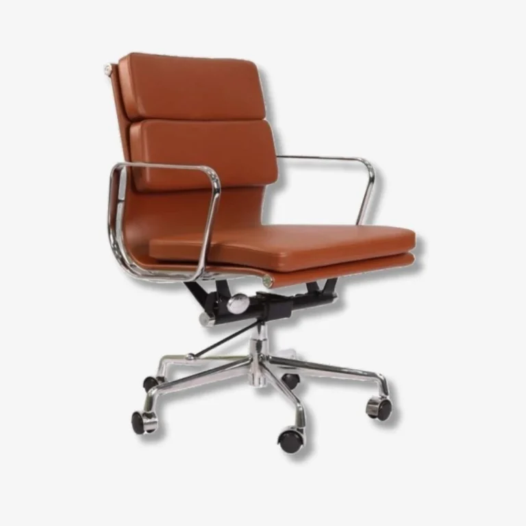 eames-low-back-soft-pad-office-chair-tan-brown-front-view