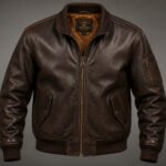 leather bomber jacket men