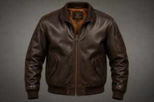 leather bomber jacket men